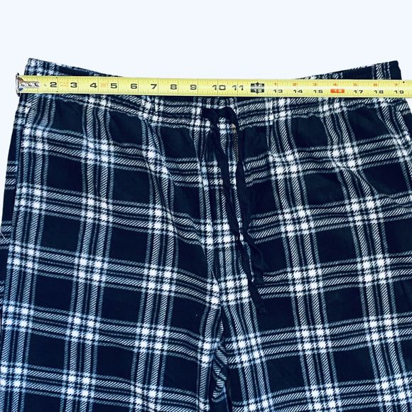 NWT Men’s Plush Fleece Lounge Pajama Pant Black/White/Gray Plaid Size XL - Picture 6 of 8
